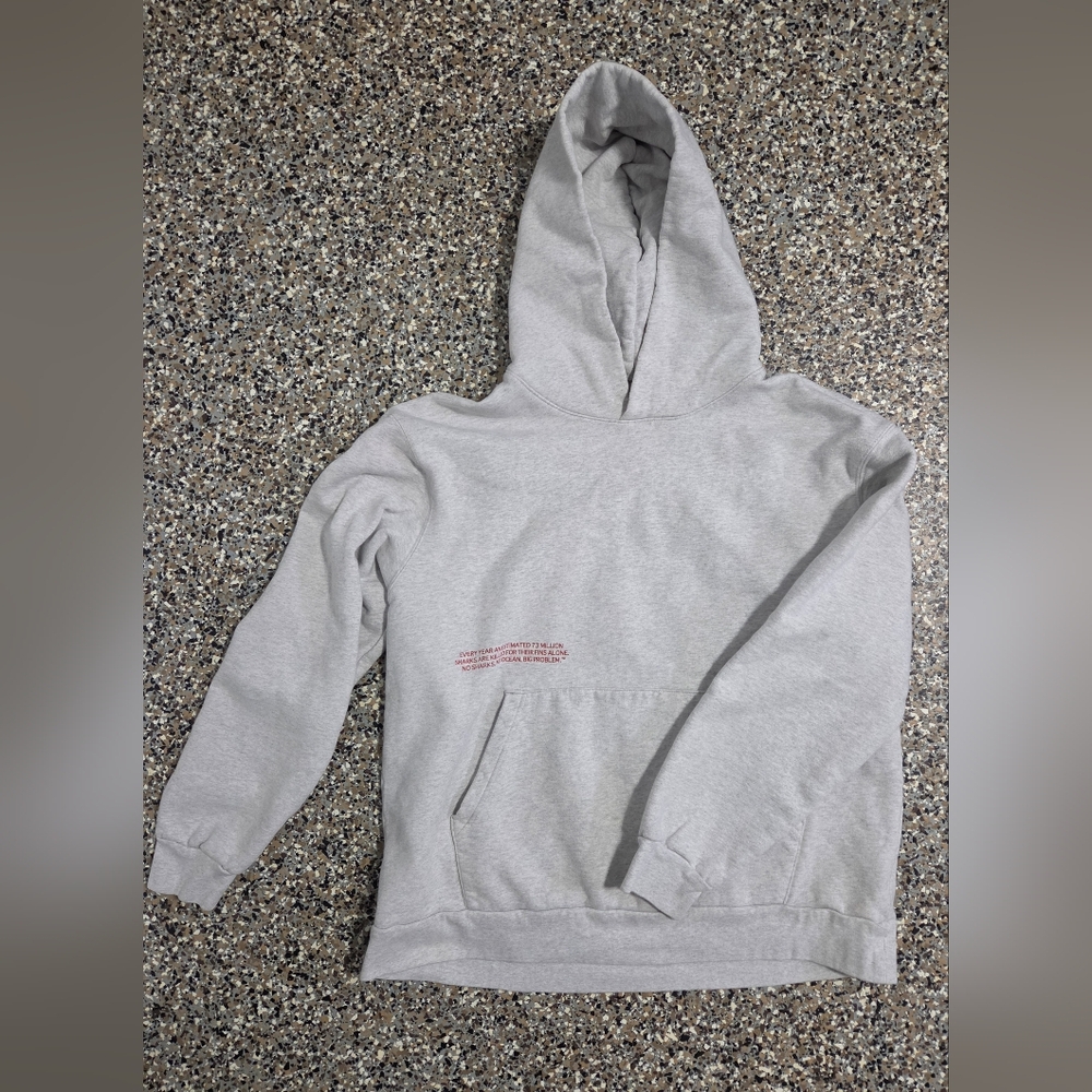 FINATICS Gray Heavyweight Oversized SHARKS Hoodie with Front Pocket